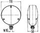 Lampa obrysowa okrągła Ucho (Mysie Uszy) - żarówkowa - pomarańczowy klosz, nr kat. 2BA 003 022-021 - zdjęcie 4